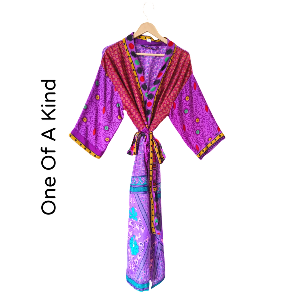 Silk Blended Kimonos Robe Hand Made by Females Black Owned USA Business