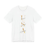 USA Vertical Script Gold Accent Tee | Unique • Soulful • Accepting | 250th Anniversary Edition