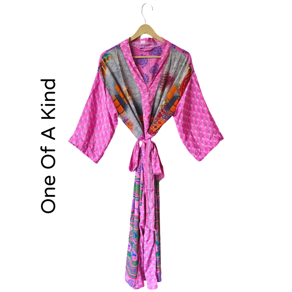 Silk Blended Kimonos Robe Hand Made by Females Black Owned USA Business