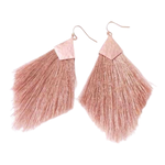 Vintage Inspired Bohemian Silk String Tassel Earrings. 100% Handmade with Delicate Silk String and Sterling Silver Jewelry Hardware that has a Gold Plated Finishing.   --