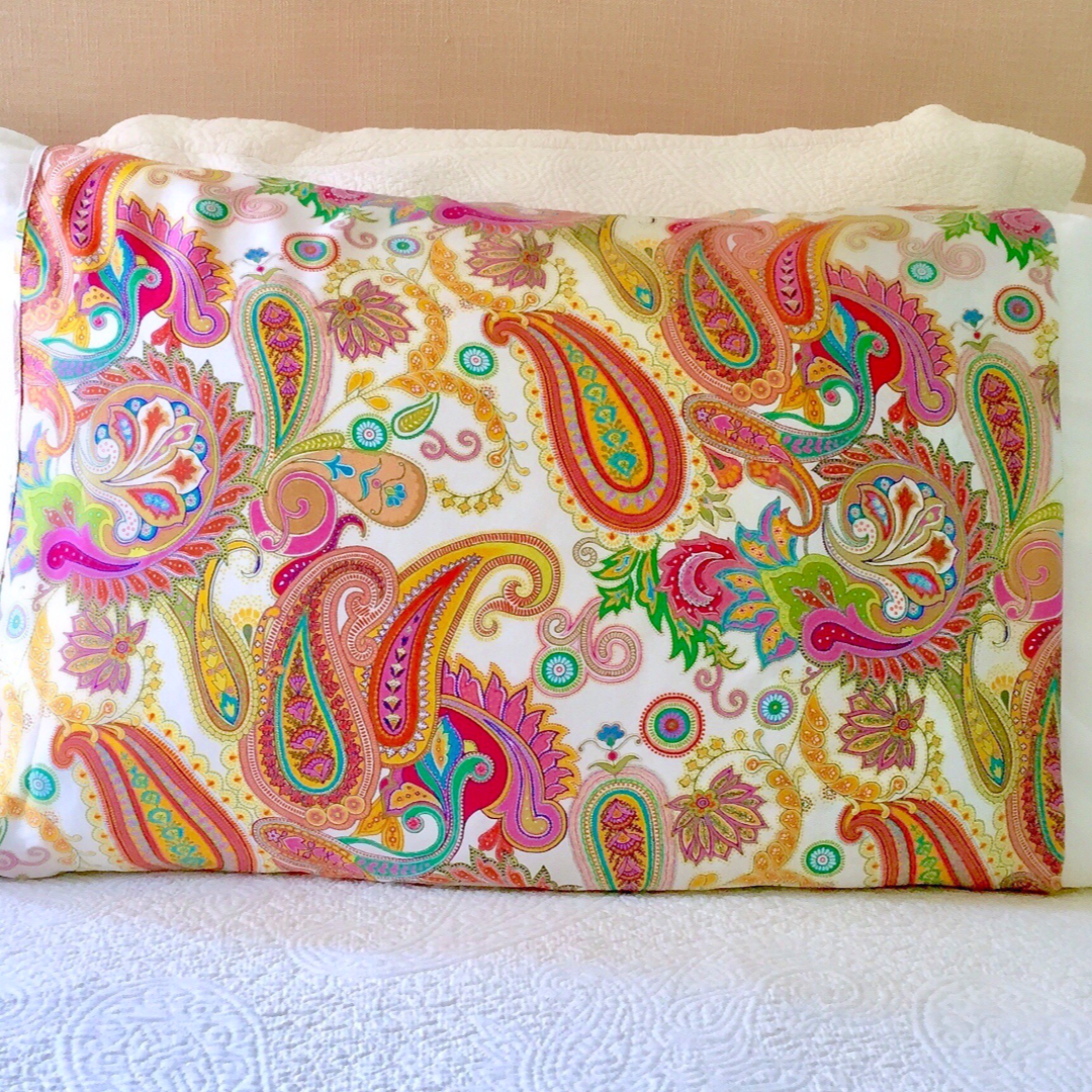 Boho Paisley Silk Pillow Sleeve Silked LLC