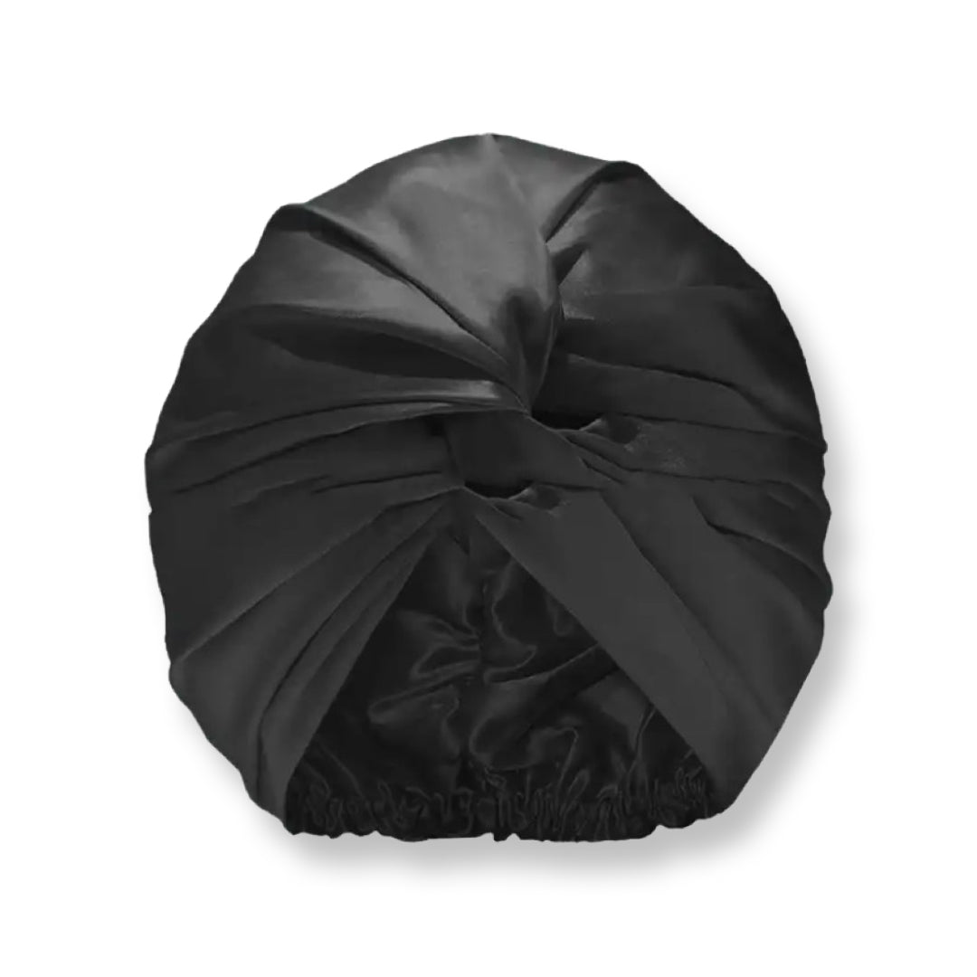 Silky Satin Hair Bonnet/Turban Wrap is made to protect your hair from drying and breaking while holding natural hairstyles like curly hair and blowouts longer. Founded by Black Female small business owners in USA.