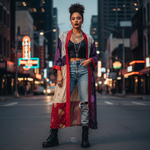 Silk Kimonos with Up cycled Silk Saree Fabrics, Vibrant Patterns/Colors Hand Made by Females, Black Owned USA Business. 