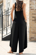 Polly Pocketed Scoop Neck Wide Leg Jumpsuit