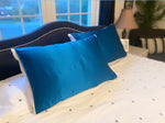 Silked Silk Pillowcase Pillow Sleeve 100% Silk #1 Best Seller Made in USA Hotel Travel Beauty Product Antibacterial Hypoallergenic Peacock Blue
