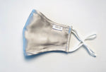 Grey Silk Face Mask, interior pocket to holds n95 filter, non-surgical, great for skin protection made in USA