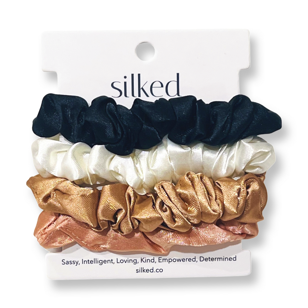 Satin Scrunchie 4 Pack