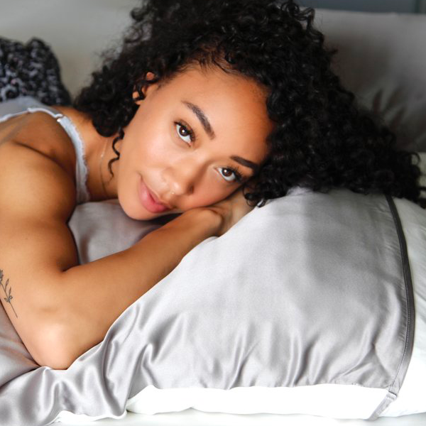 Gray Silk Pillow Sleeve