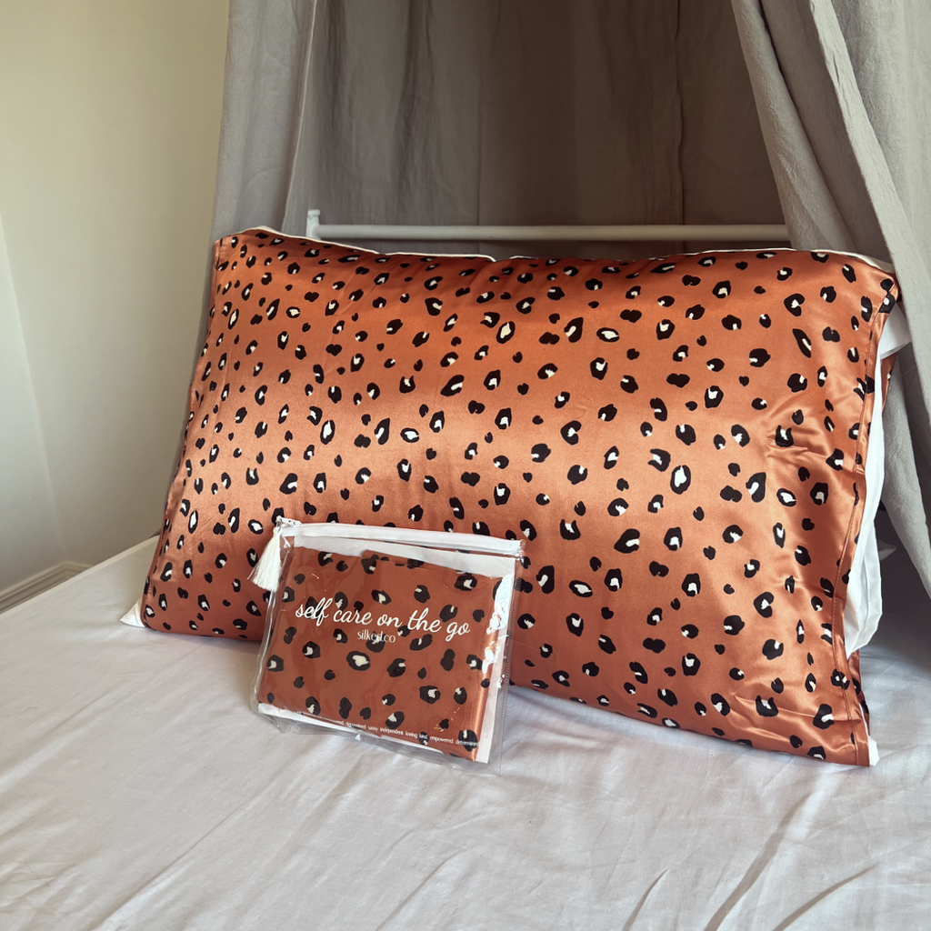Rusty Leopard Eco-Satin Pillow Sleeve