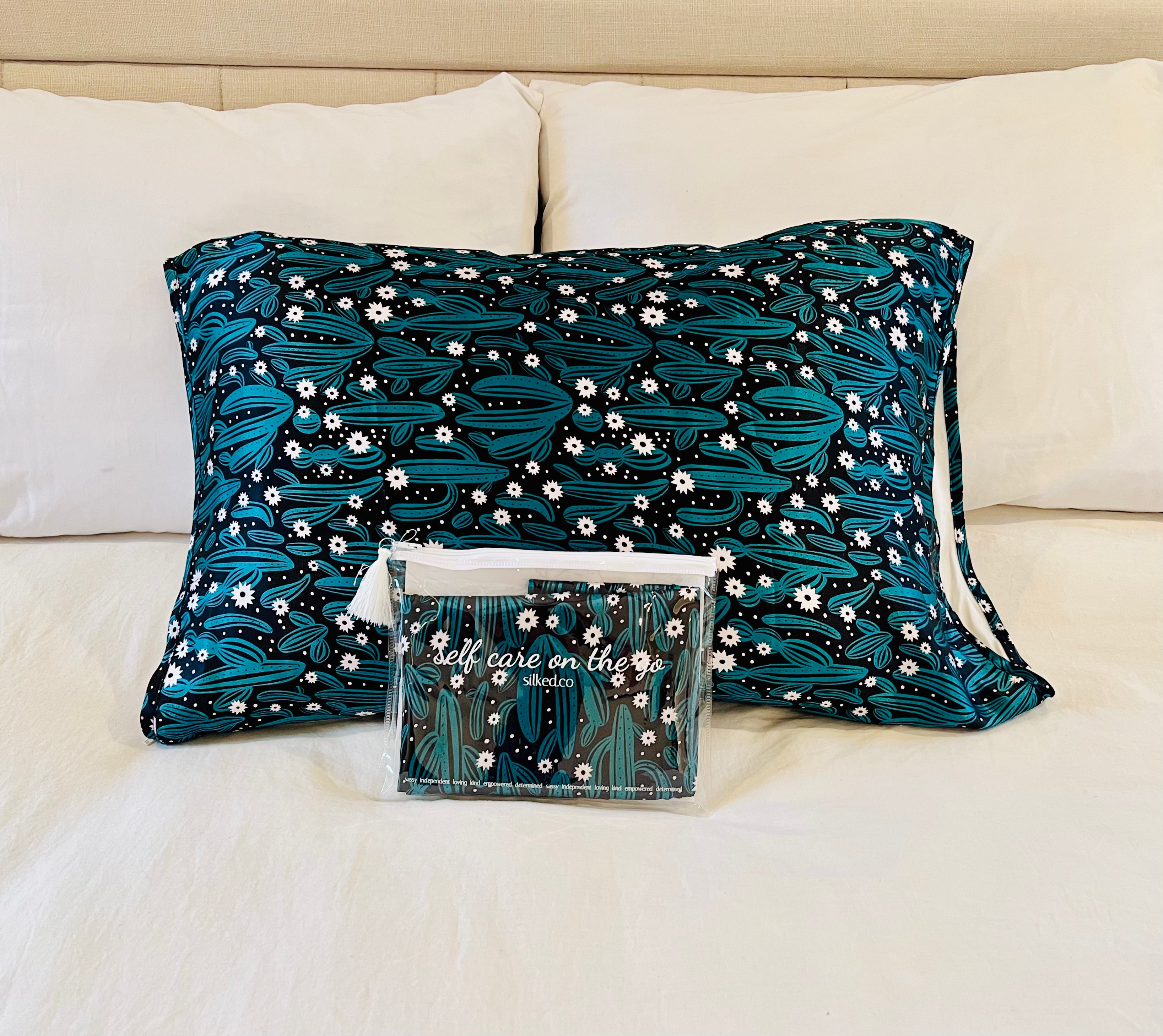 ***NEW Teal Cactus Eco-Satin Pillow Sleeve