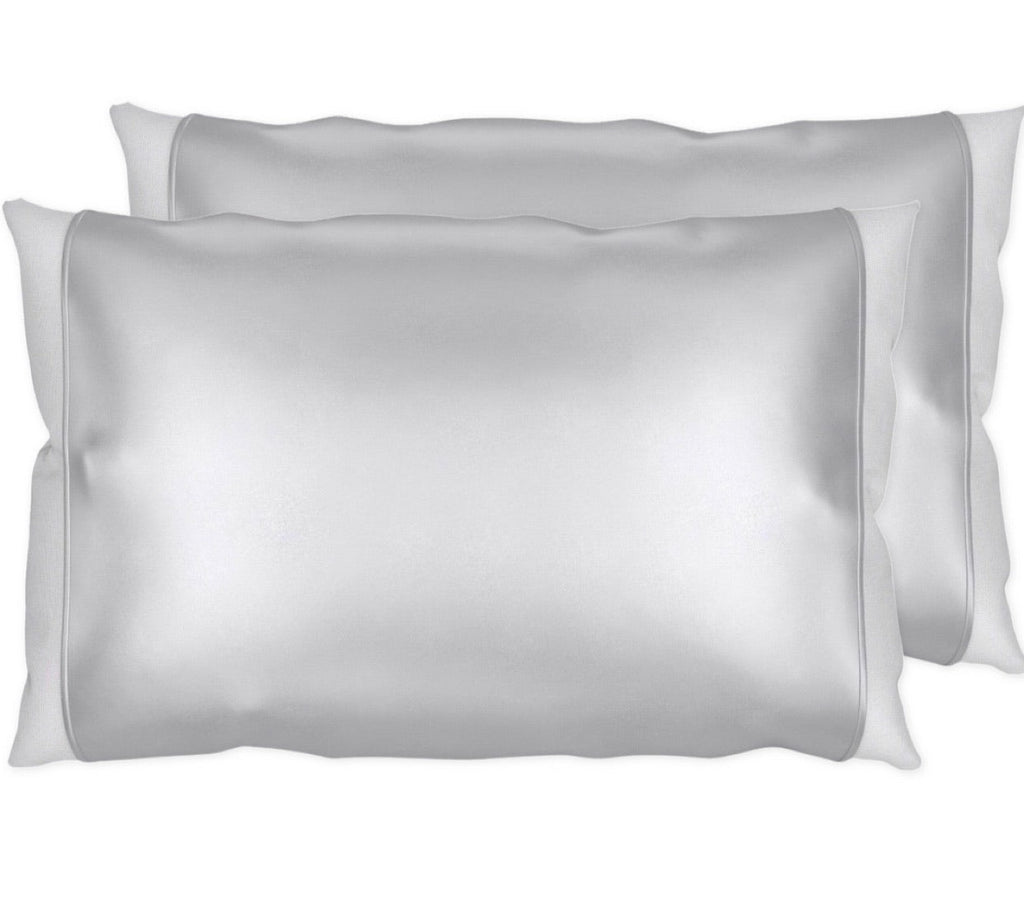 Gray Silk Pillow Sleeve Pair