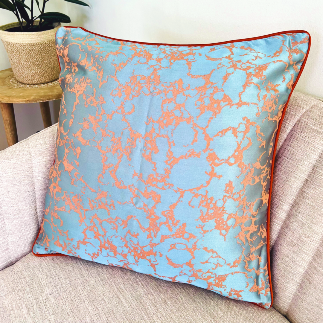 Coral and online teal throw pillows