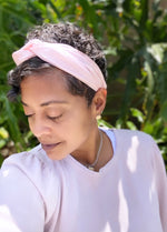 Pink Silk Headband, Eye Mask and Scrunchie (M) Set