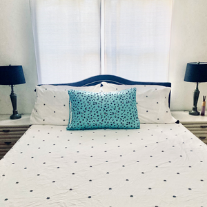 Turquoise Leopard Eco-Satin Pillow Sleeve
